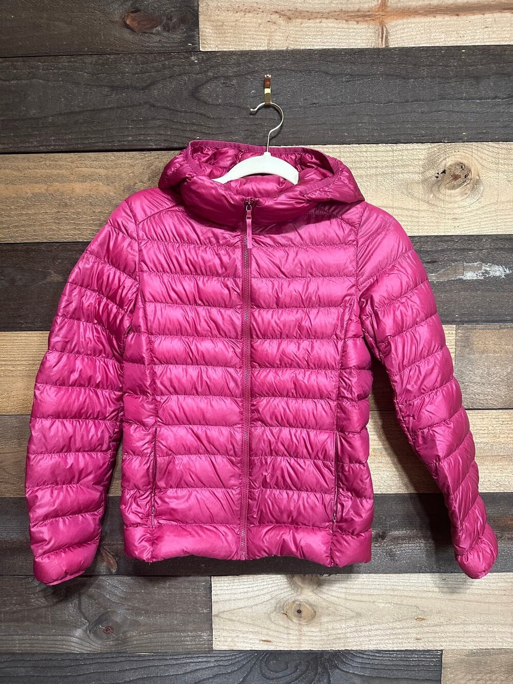 UNIQLO Women’s Pink Packable Quilted Hooded Puffer Jacket Size XS EUC